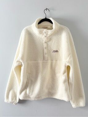 New York or Nowhere Memento Fleece Pullover Front Snap Closures Oversized NYON